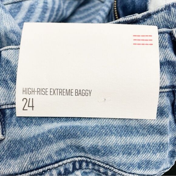 NWT BDG Rih Extreme Baggy Jean Blue Swirl Multi Streetwear Jeans Size 24 | 00 - Picture 12 of 14